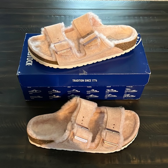 Birkenstock Shoes Birkenstock Arizona Shearling Light Rose Asst Cs